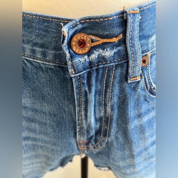Lucky Brand "The Cut Off" Blue Denim Distressed Short | Size 8/29 - Picture 6 of 12